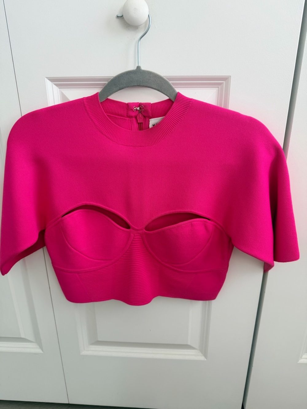 Herve Leger Fuchsia Cutout Bustier Top